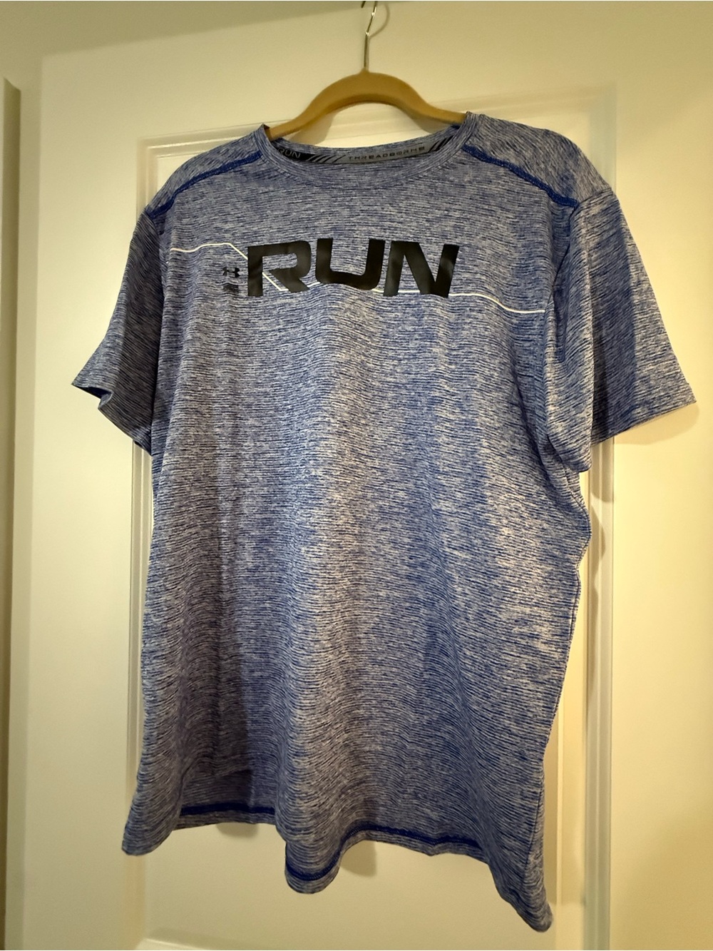 Under Armour Blue Heather 'RUN' Short-Sleeve Performance Tee